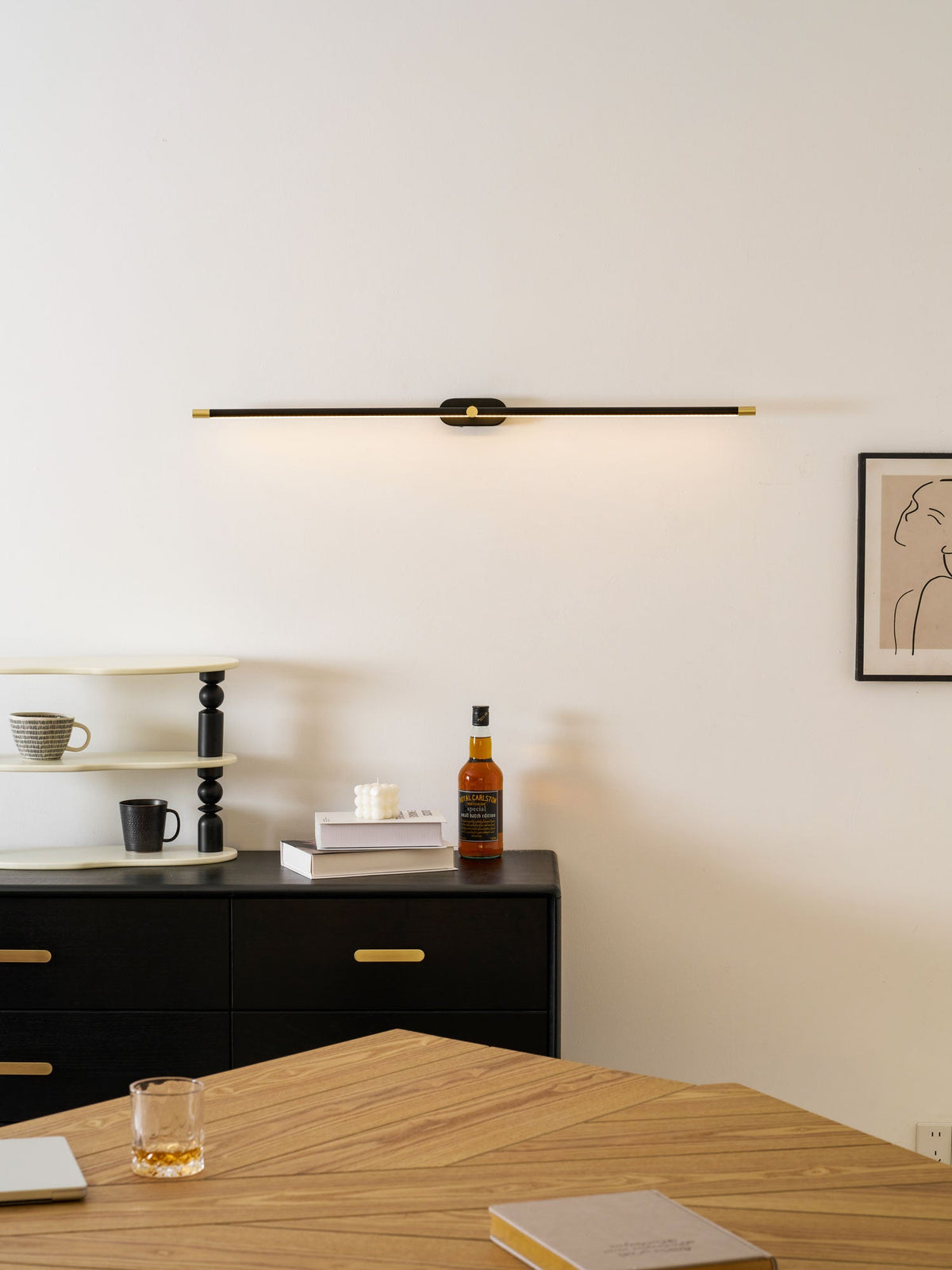 Lumenora | Cordless Linear Wall Lamp with USB Rechargeable Battery and Touch Dimmer
