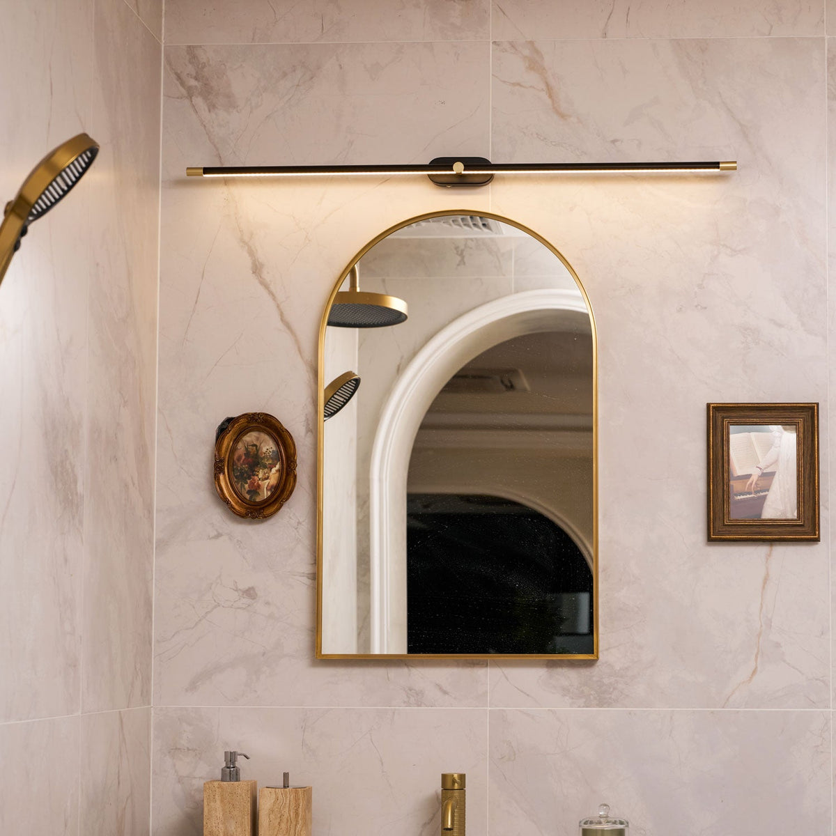 Lumenora | Cordless Linear Wall Lamp with USB Rechargeable Battery and Touch Dimmer