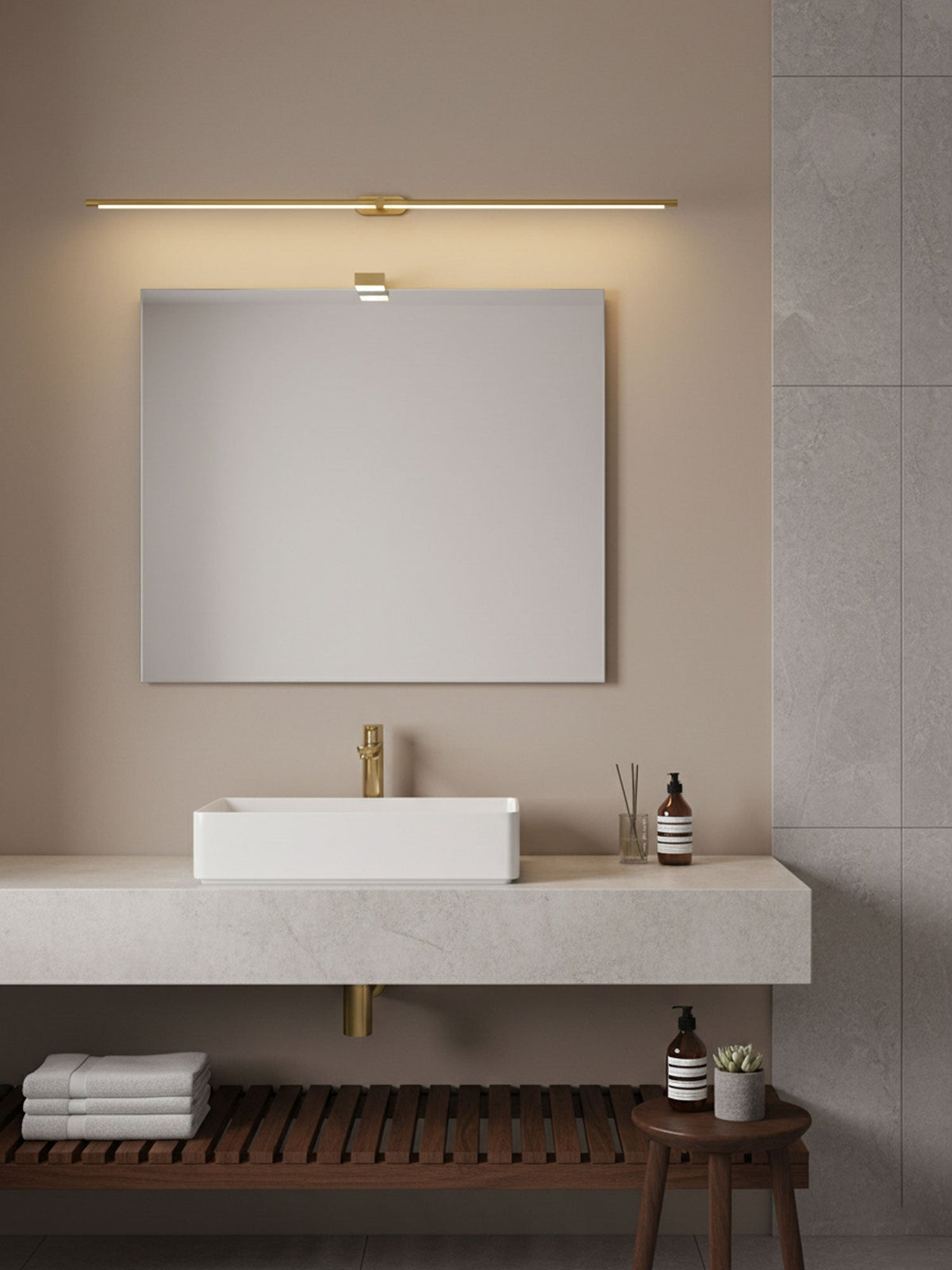 Lumenora | Cordless Linear Wall Lamp with USB Rechargeable Battery and Touch Dimmer