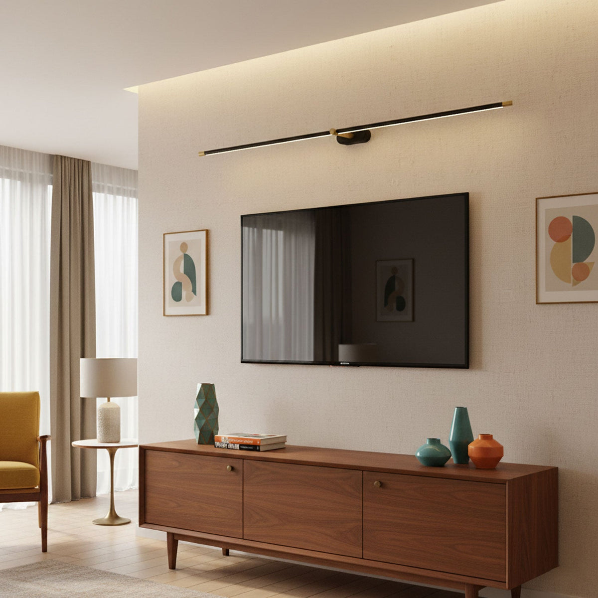 Lumenora | Cordless Linear Wall Lamp with USB Rechargeable Battery and Touch Dimmer