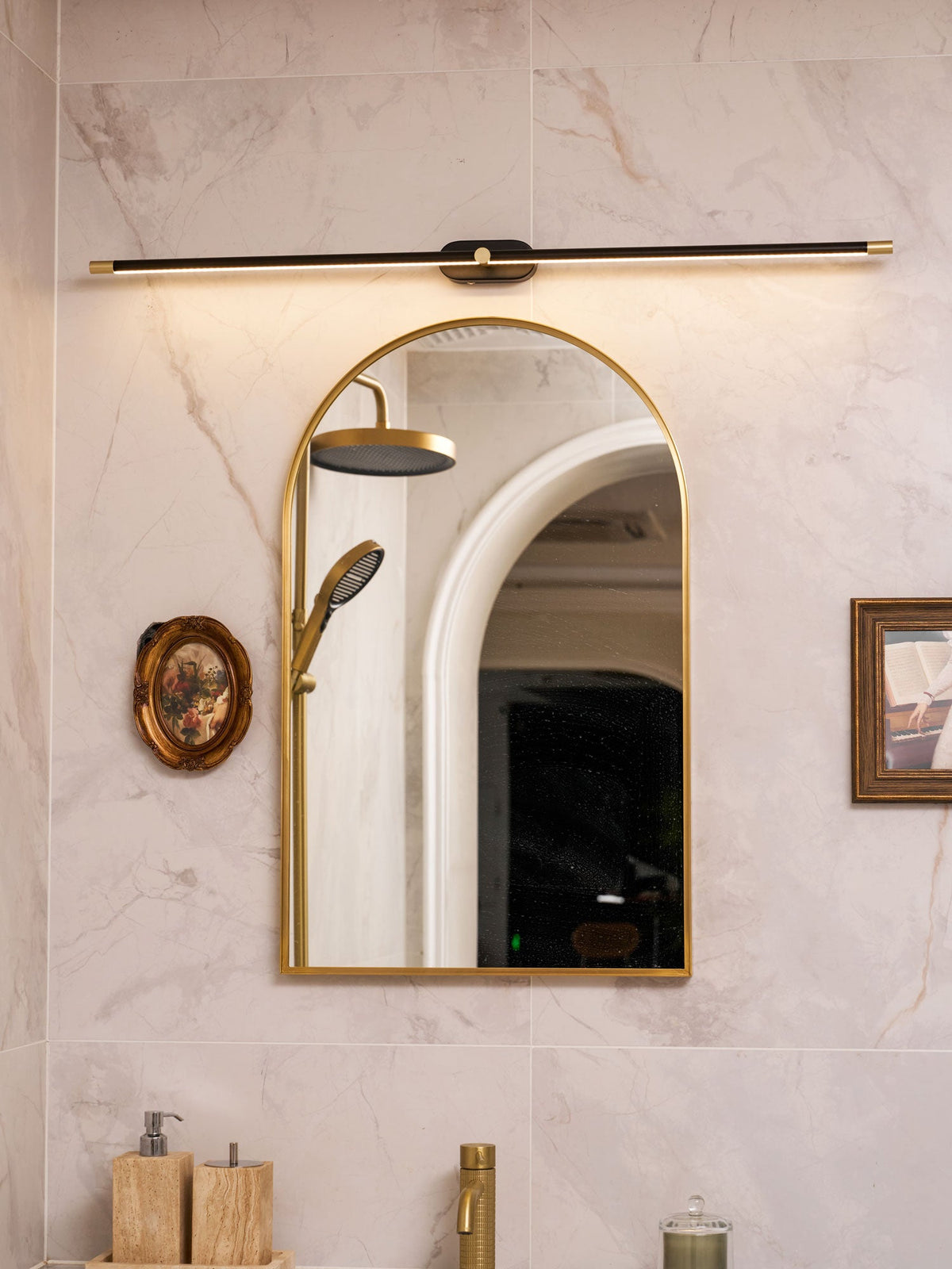 Lumenora | Cordless Linear Wall Lamp with USB Rechargeable Battery and Touch Dimmer