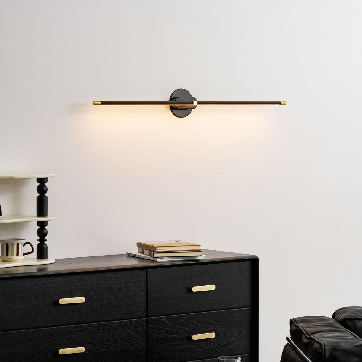 Linora | Linear LED Wall Sconce with Dimmable Warm Light | Metal Vanity Lamp for Mirrors