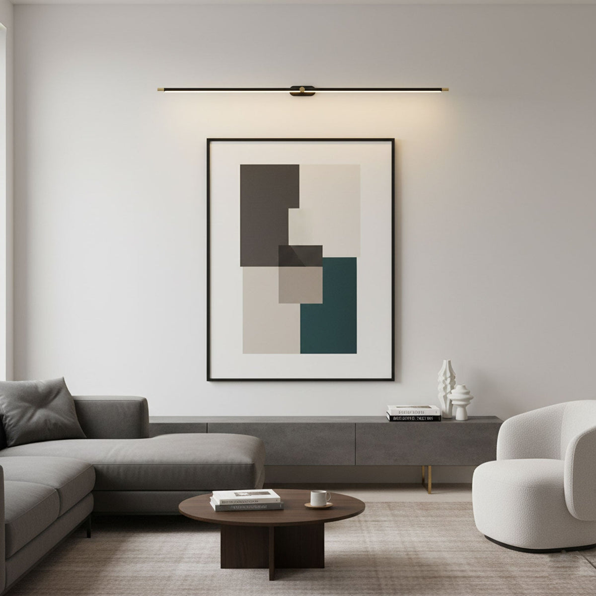 Linora | Linear LED Wall Sconce with Dimmable Warm Light | Metal Vanity Lamp for Mirrors