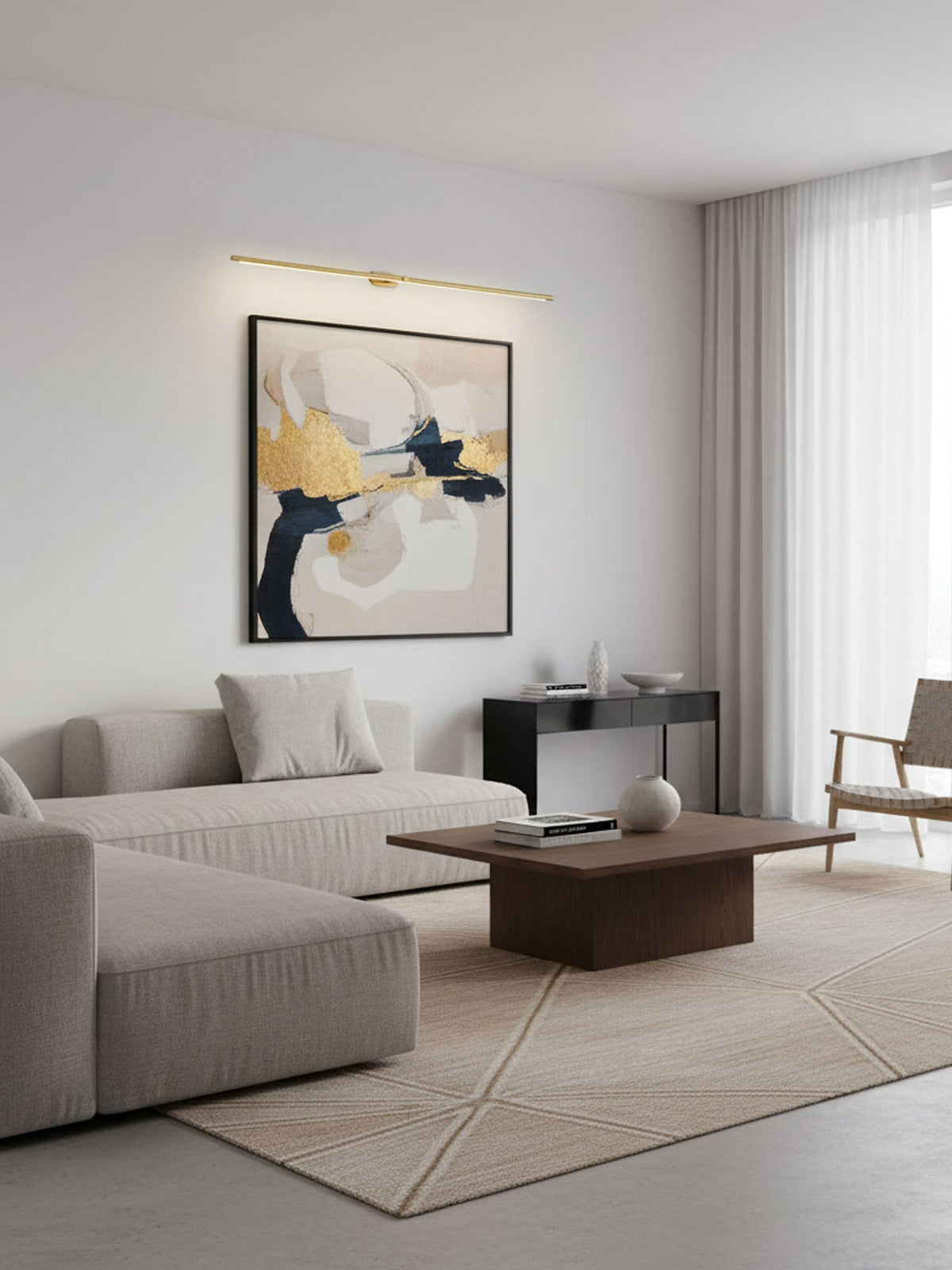 Linora | Linear LED Wall Sconce with Dimmable Warm Light | Metal Vanity Lamp for Mirrors