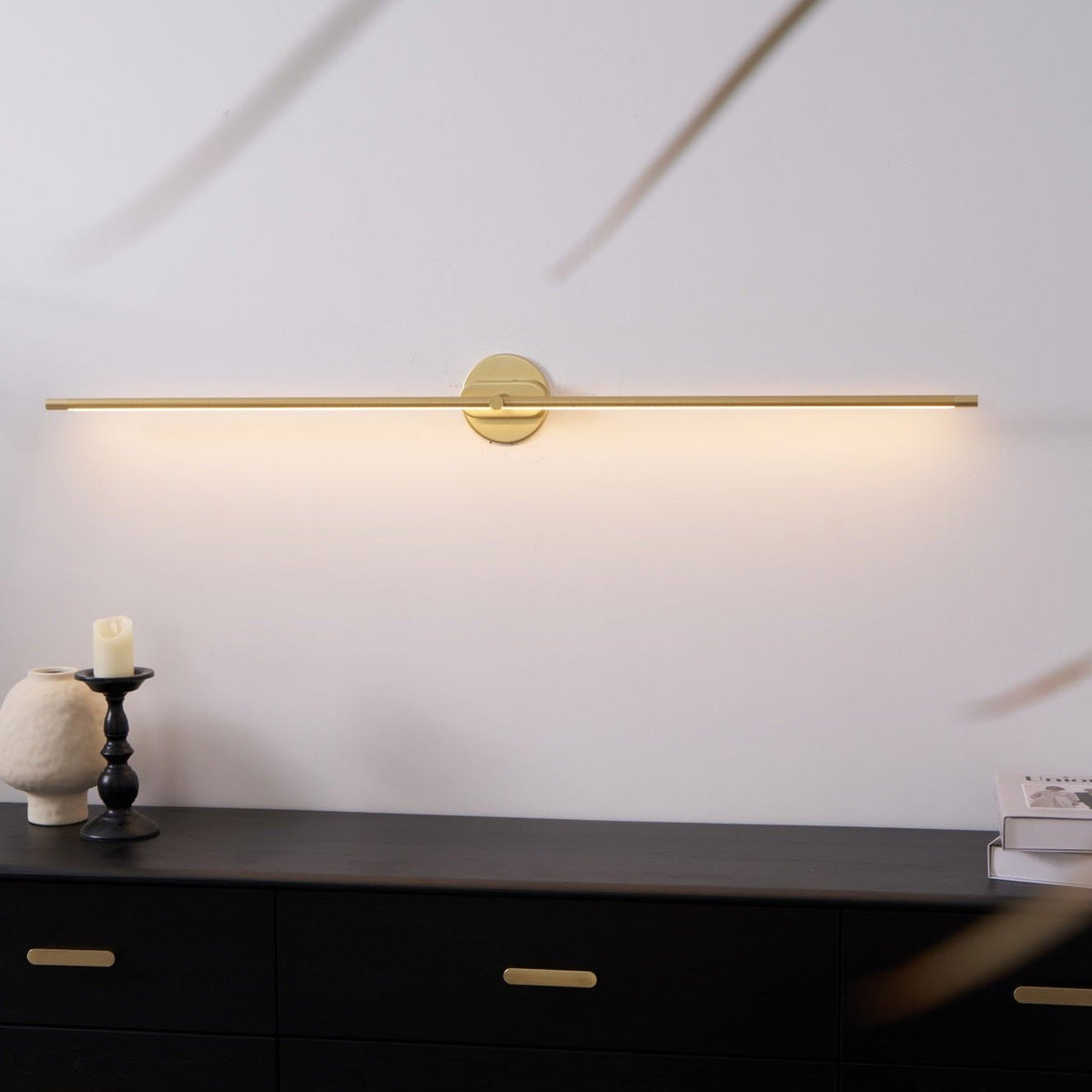 Linora | Linear LED Wall Sconce with Dimmable Warm Light | Metal Vanity Lamp for Mirrors