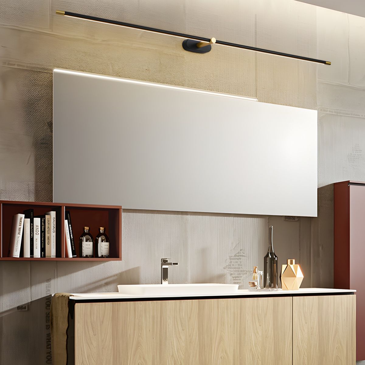 Lumenora | Cordless Linear Wall Lamp with USB Rechargeable Battery and Touch Dimmer