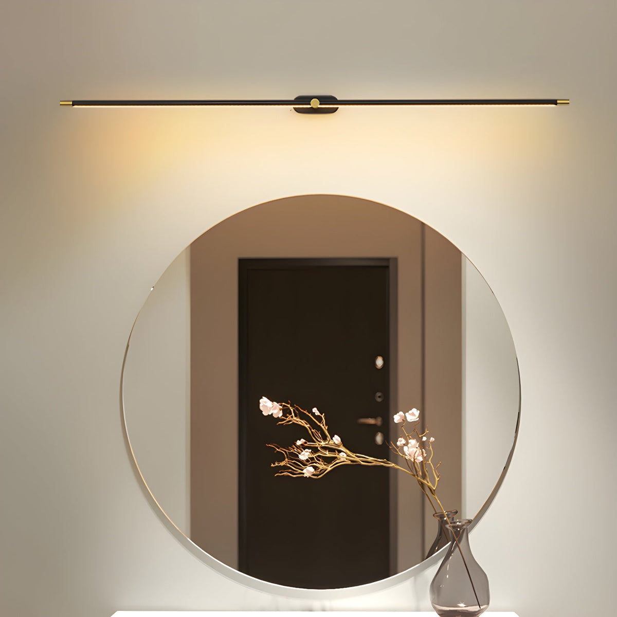 Linora | Linear LED Wall Sconce with Dimmable Warm Light | Metal Vanity Lamp for Mirrors