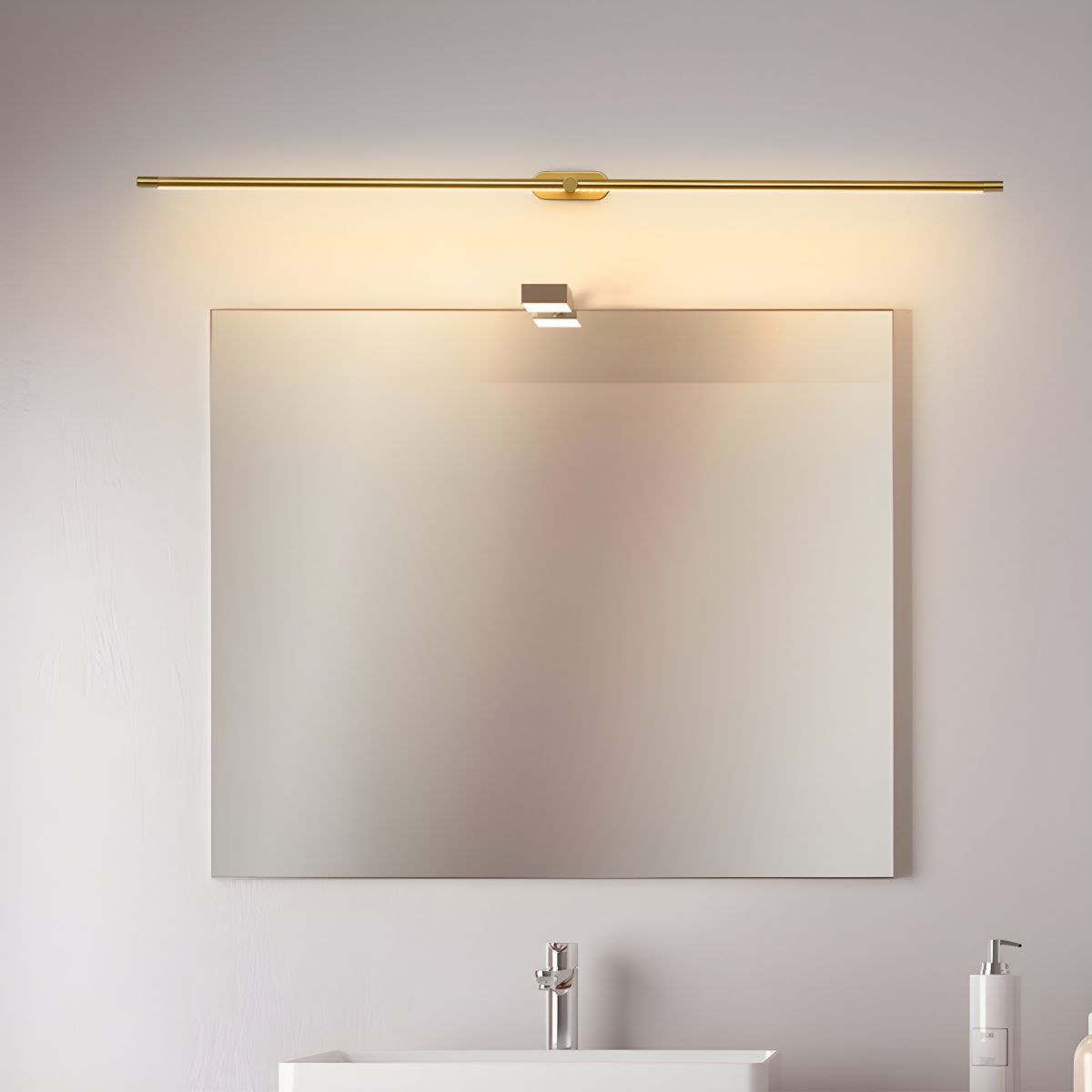 Linora | Linear LED Wall Sconce with Dimmable Warm Light | Metal Vanity Lamp for Mirrors