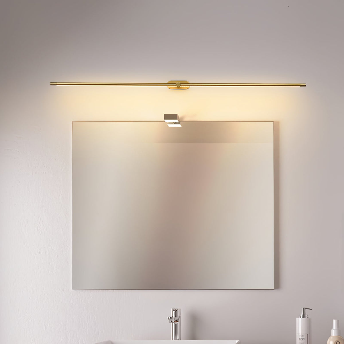 Linora | Linear LED Wall Sconce with Dimmable Warm Light | Metal Vanity Lamp for Mirrors