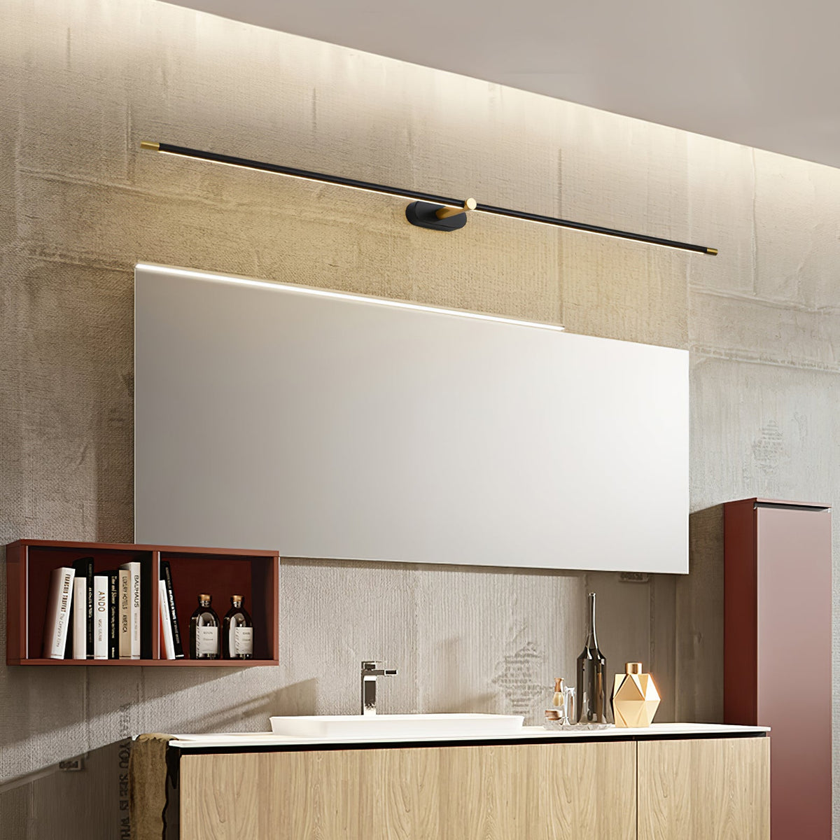 Lumenora | Cordless Linear Wall Lamp with USB Rechargeable Battery and Touch Dimmer