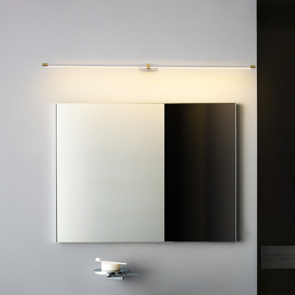 Linora | Linear LED Wall Sconce with Dimmable Warm Light | Metal Vanity Lamp for Mirrors