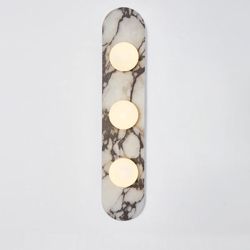 Marmo Series | Italian Marble Wall Sconce with Opaline Glass Globe for Bedside