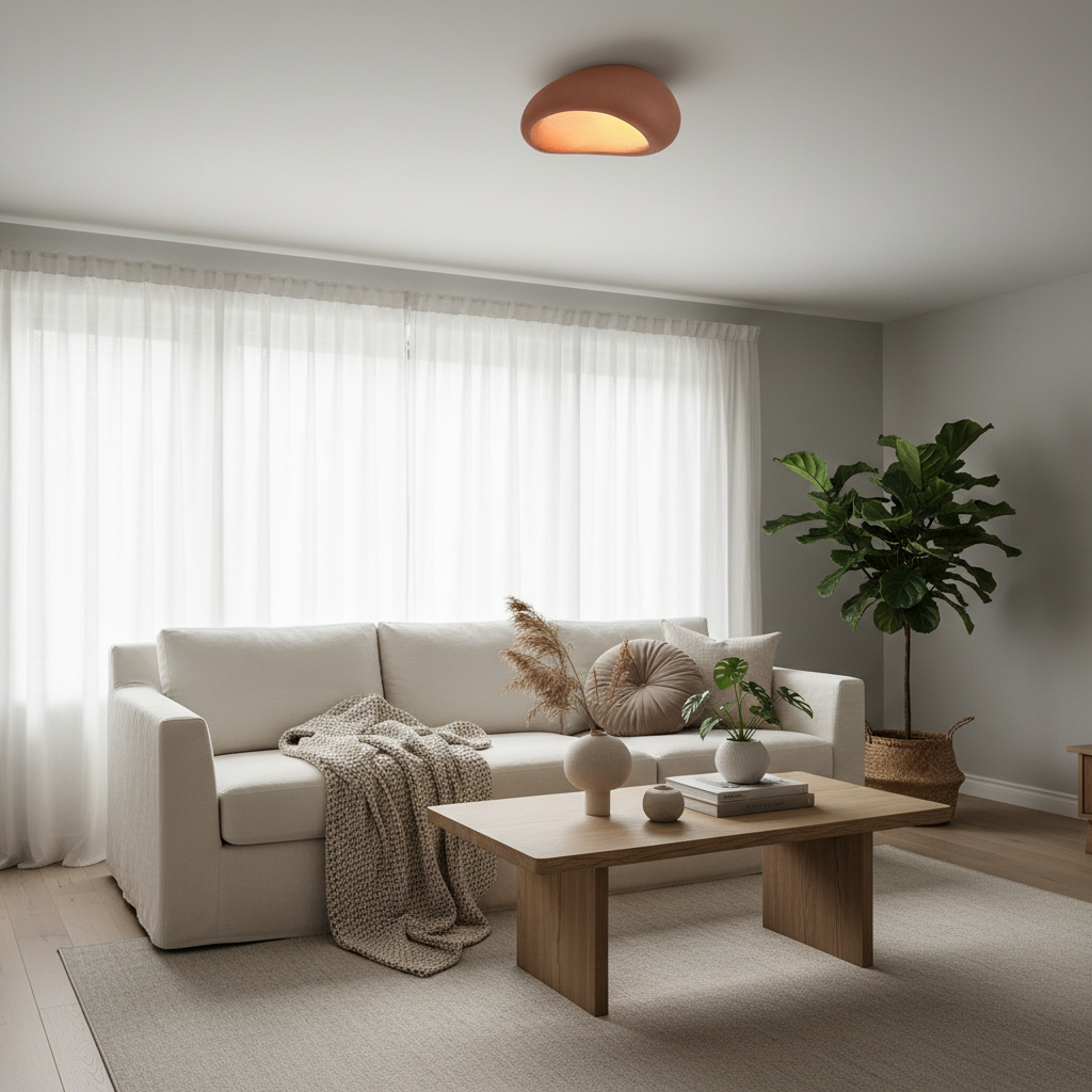Wabi Sabi Minimalist Ceiling Light Modern Metal Flush Mount Lamp