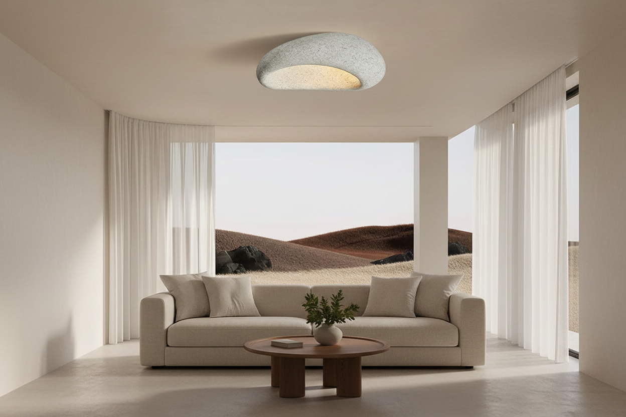 Wabi Sabi Minimalist Ceiling Light Modern Metal Flush Mount Lamp