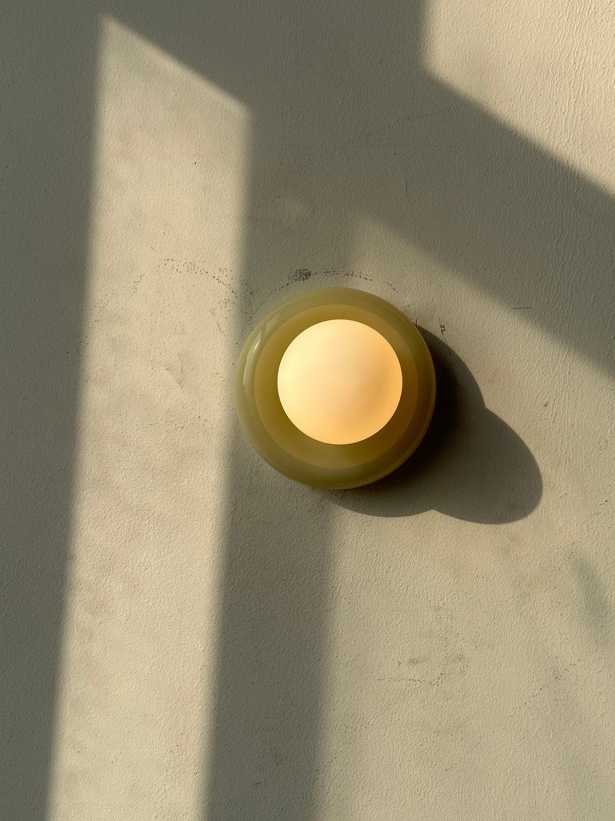 Onyx Halo Series | Natural Onyx Wall Sconce with White Glass Diffuser for Bedside