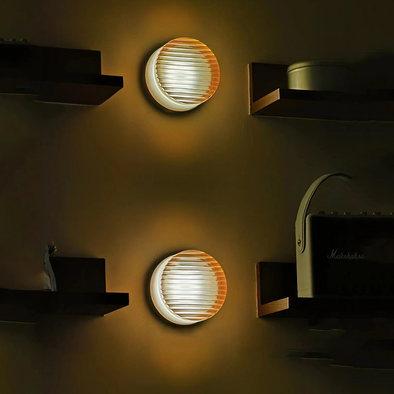 Modern Round LED Wall Light Milk Glass Wall Sconce Lamp