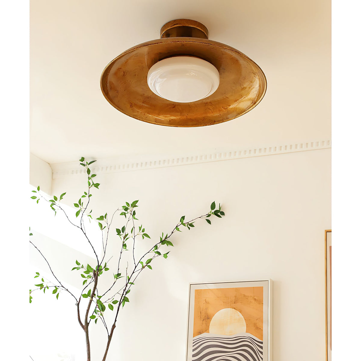Flat-Panel Iron Ceiling Light with Warm Dimming | Flush Mount for Low Ceilings