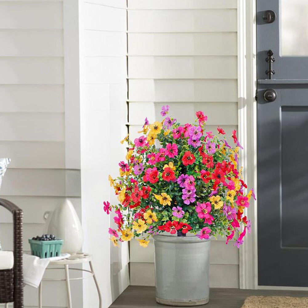 Outdoor Artificial Flowers with UV-Resistant Petals | Ground Stake Garden Decor