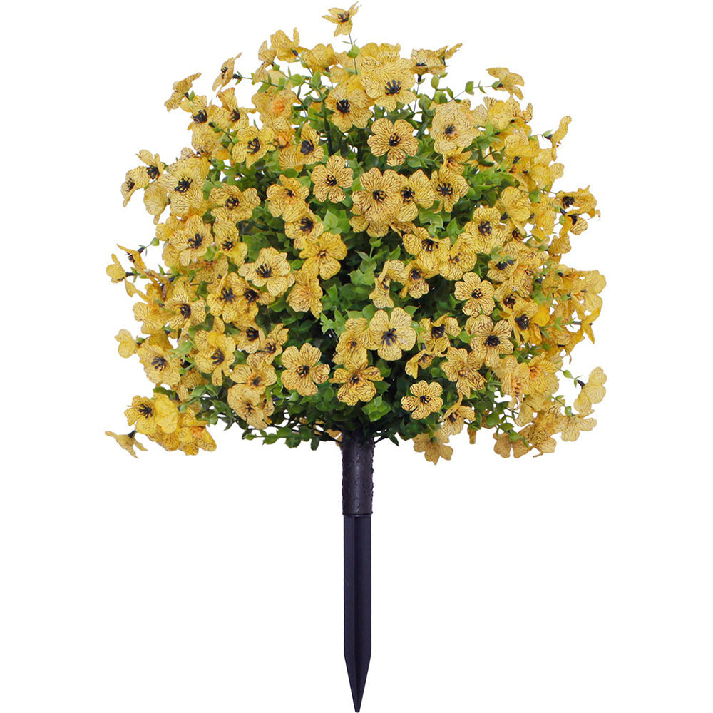 Outdoor Artificial Flowers with UV-Resistant Petals | Ground Stake Garden Decor