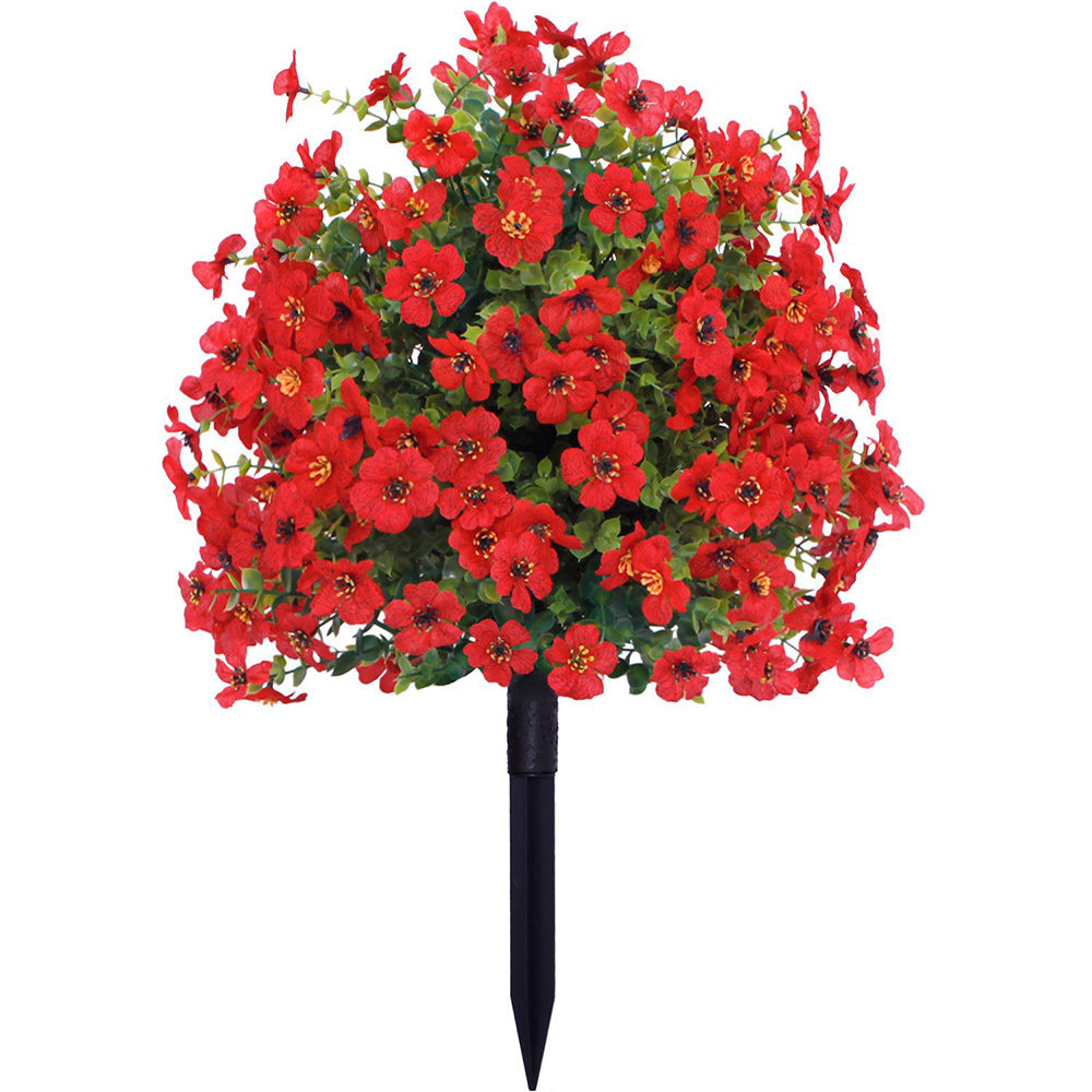 Outdoor Artificial Flowers with UV-Resistant Petals | Ground Stake Garden Decor