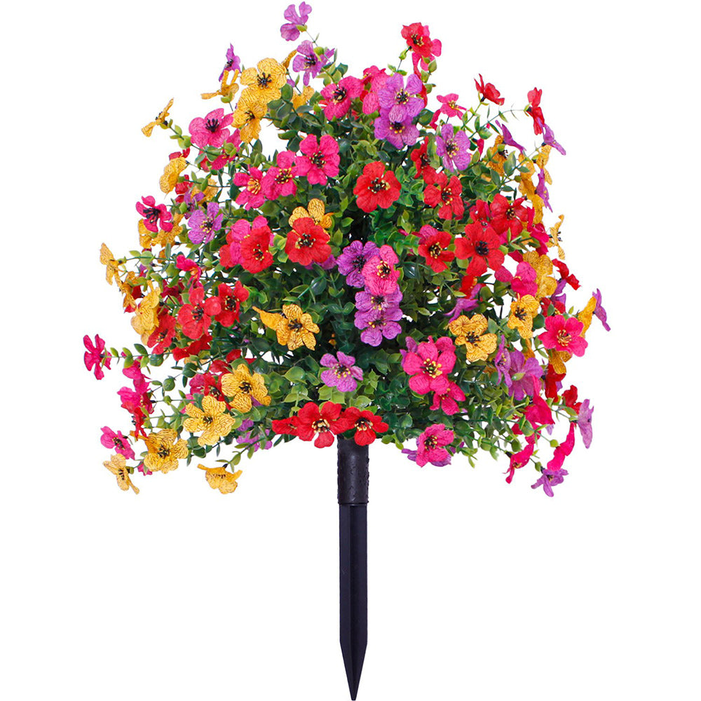 Outdoor Artificial Flowers with UV-Resistant Petals | Ground Stake Garden Decor