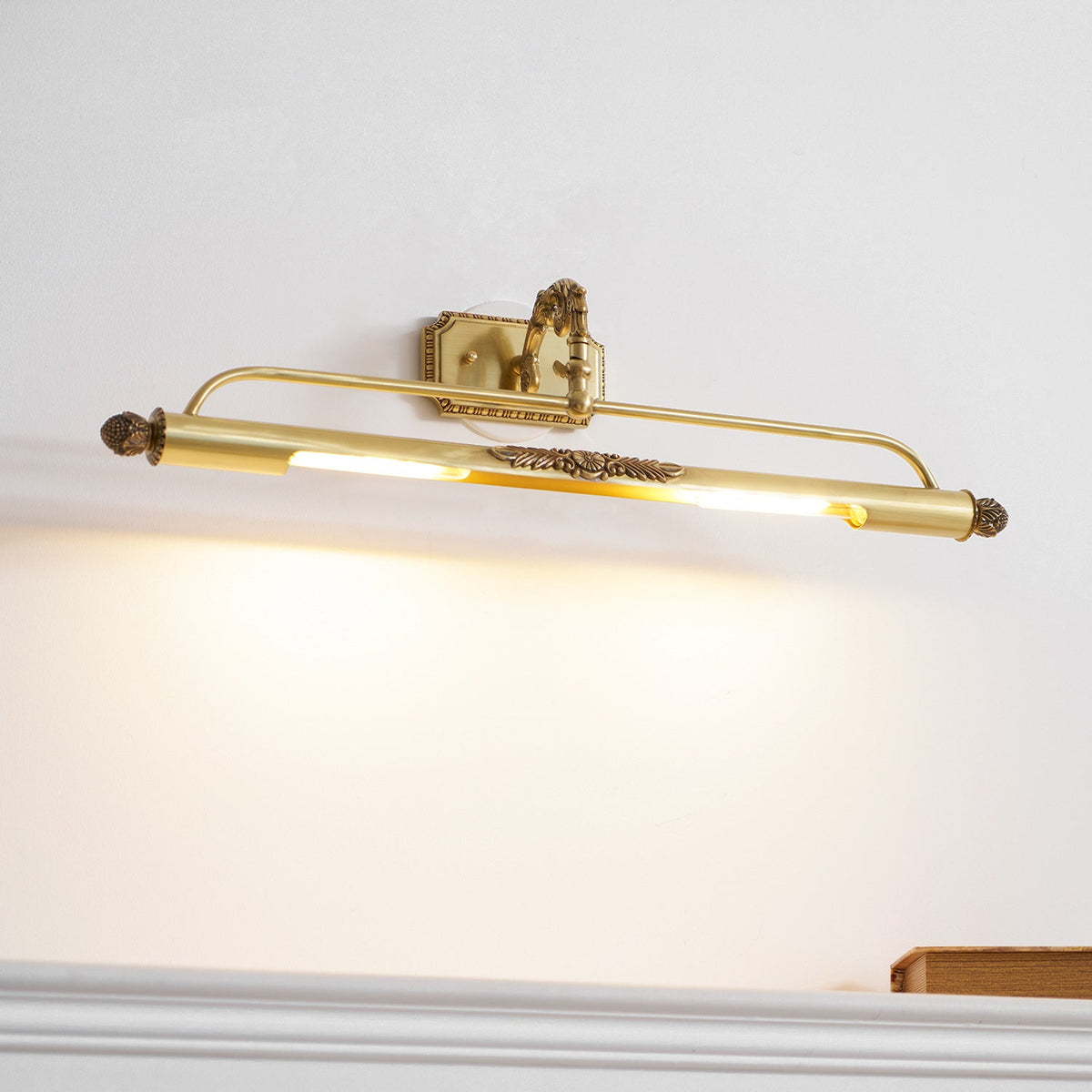 Antique Brass Picture Frame Wall Lamp with Integrated Light | Gallery Wall Art