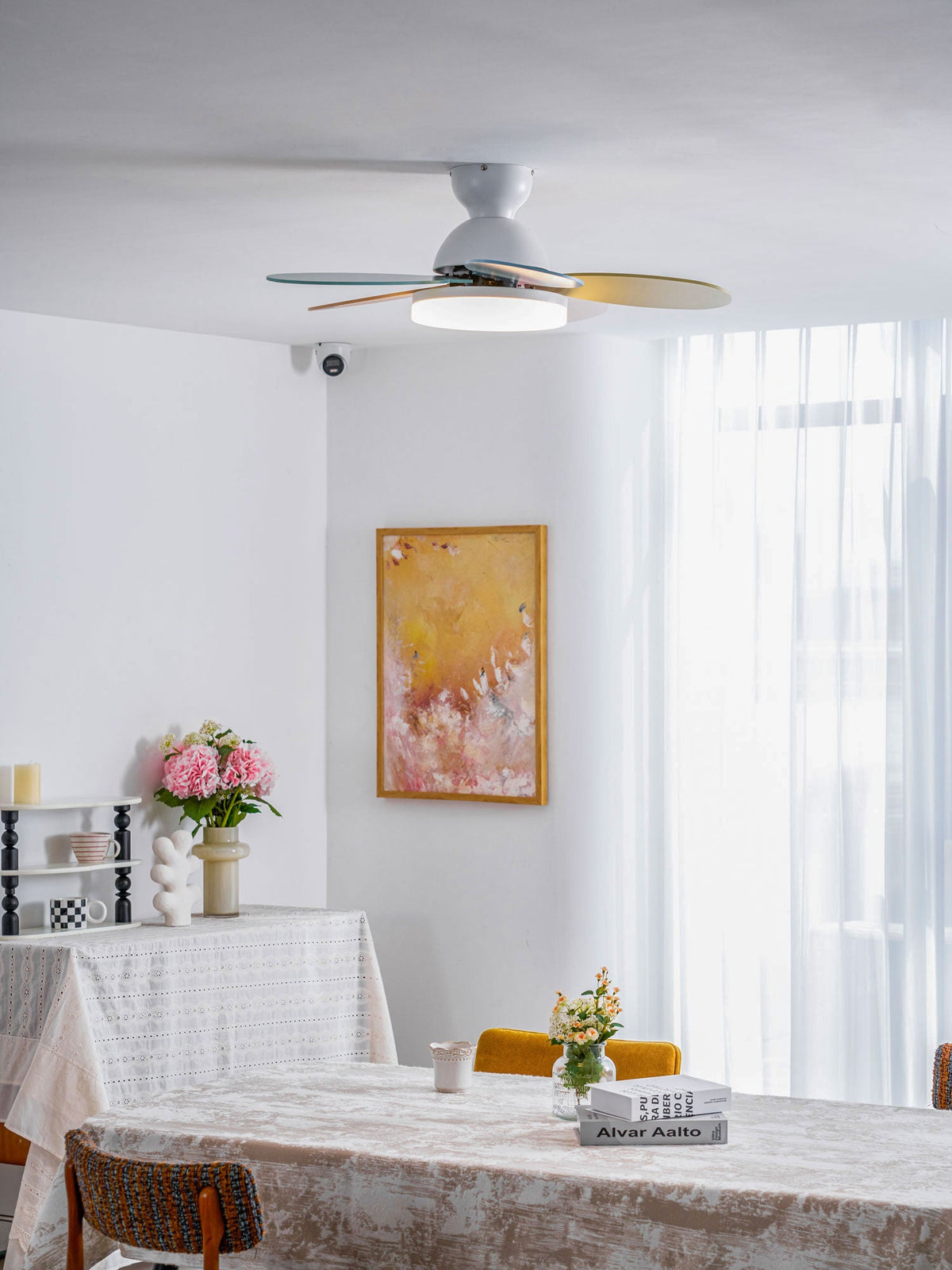 Petalux | Modern Ceiling Fan with LED Light and Remote | Quiet DC Motor for Living Rooms