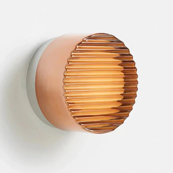 Modern Round LED Wall Light Milk Glass Wall Sconce Lamp