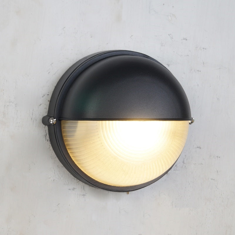 Aluminum Outdoor Bulkhead Wall Sconce with Sealed Glass | Weather-Resistant Light