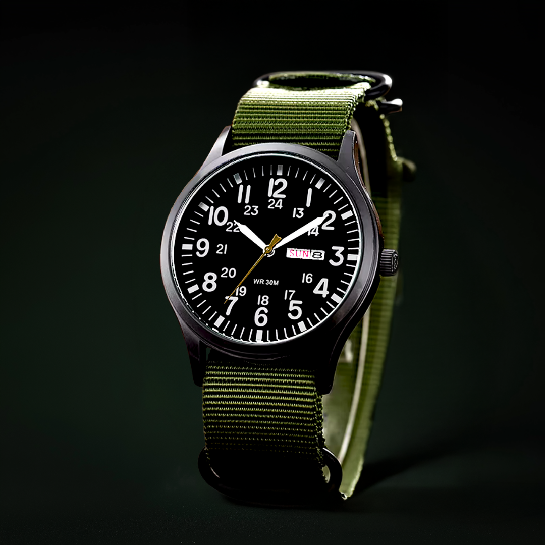 Men’s Waterproof Sports Watch – Rugged Outdoor Tactical Style Nylon Strap 42mm