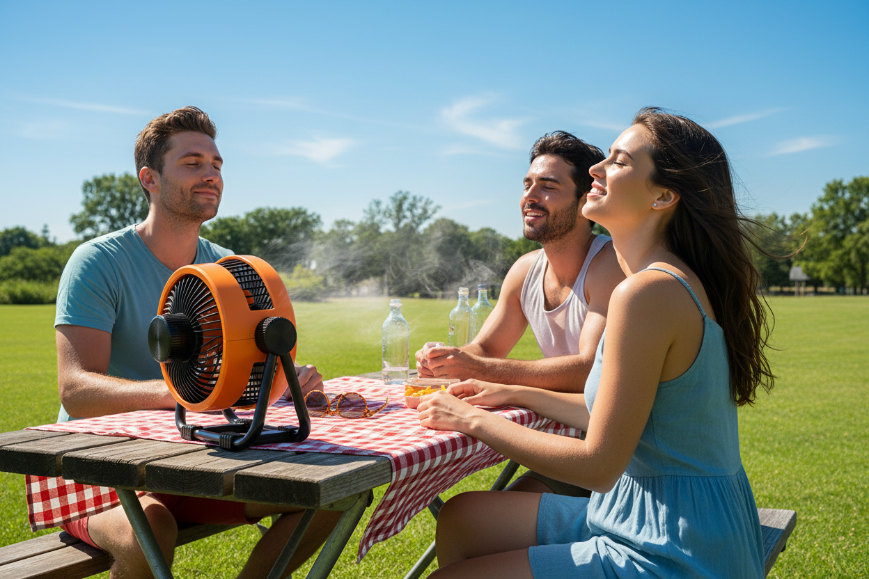 Rechargeable Camping Fan 20000mAh LED Light Power Bank with Remote