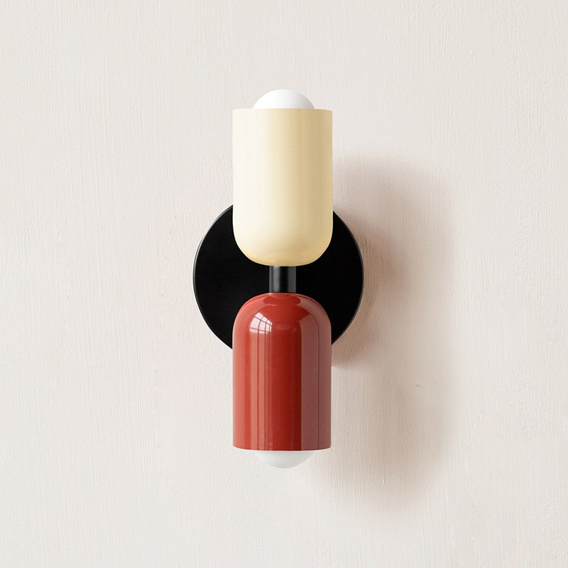 Colorful Modern Wall Sconce with Hand-Blown Glass Shade