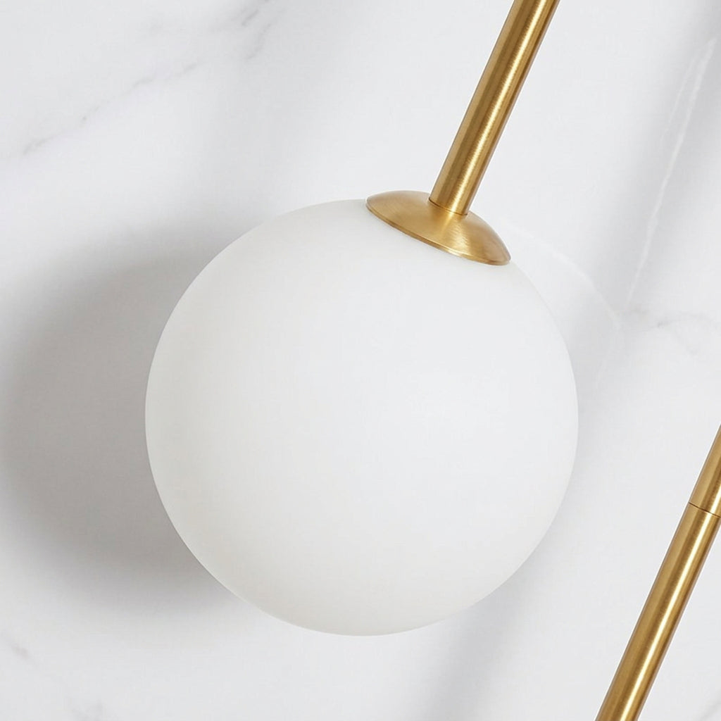 Nordic Gold Wall Sconce with White Glass Shade | Minimalist Light Fixture