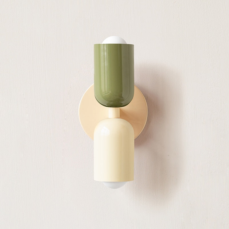 Colorful Modern Wall Sconce with Hand-Blown Glass Shade