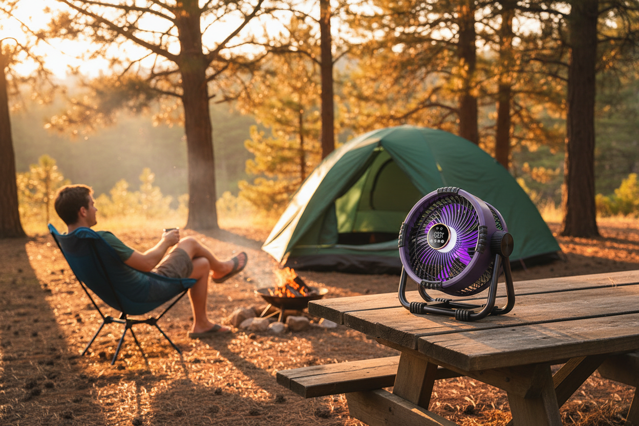 Rechargeable Camping Fan 20000mAh LED Light Power Bank with Remote