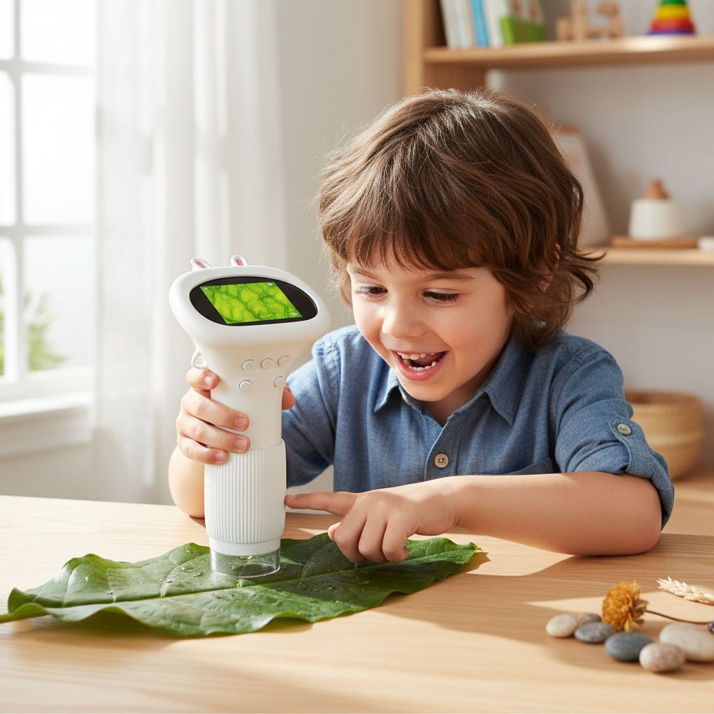 1000X Handheld Kids Microscope with 2.0” Screen – Portable STEM Science Toy