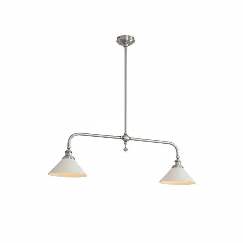 Brass Two-Head Pendant Light with Ceramic Shades | Kitchen Island Fixture