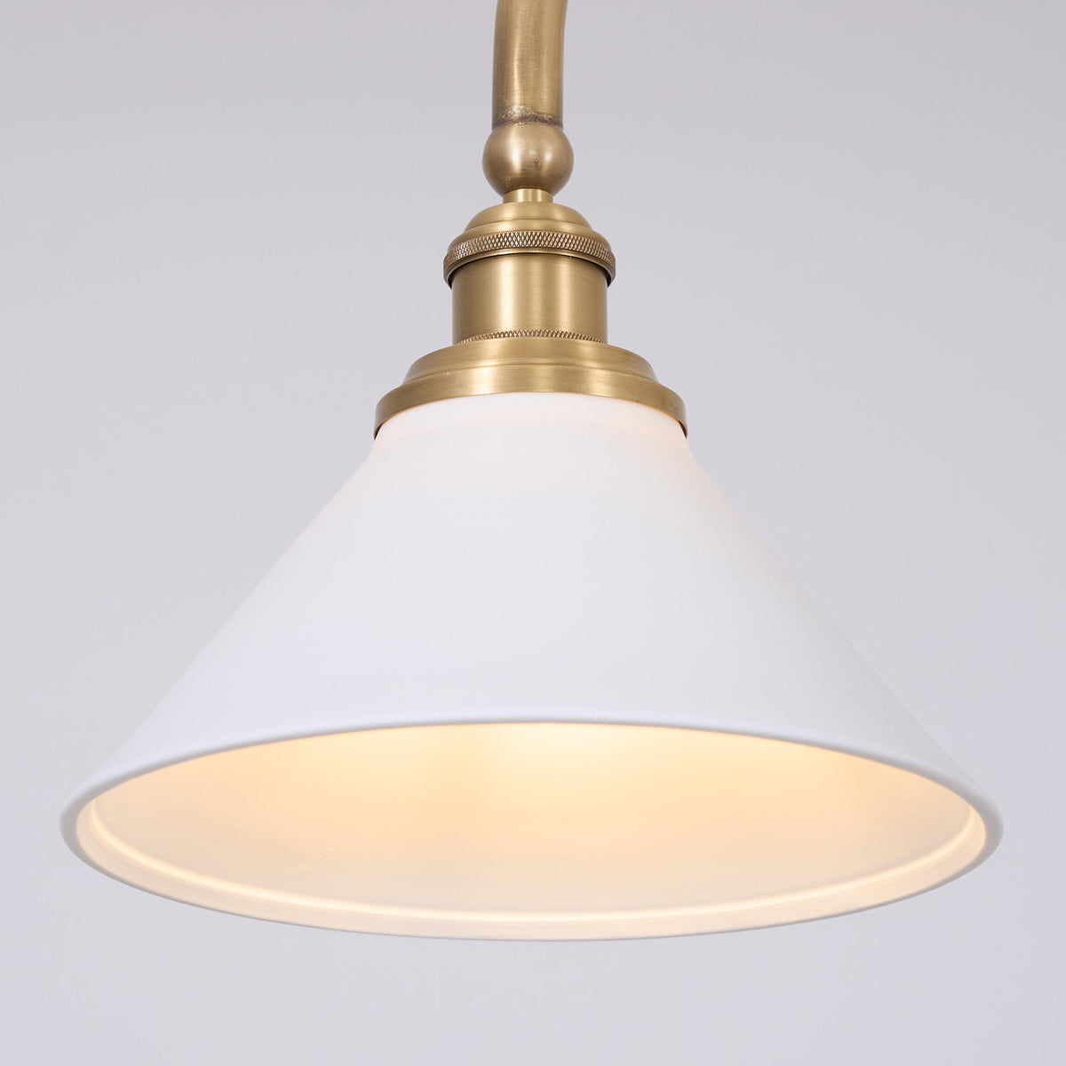 Brass Two-Head Pendant Light with Ceramic Shades | Kitchen Island Fixture