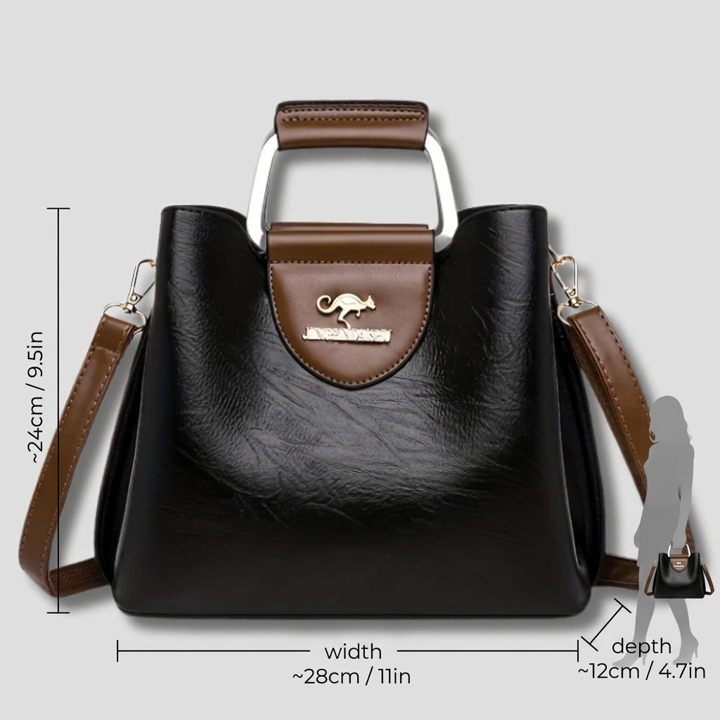 Bravura | Genuine Leather Handbag with Magnetic Flap, Adjustable Crossbody Bag for Women