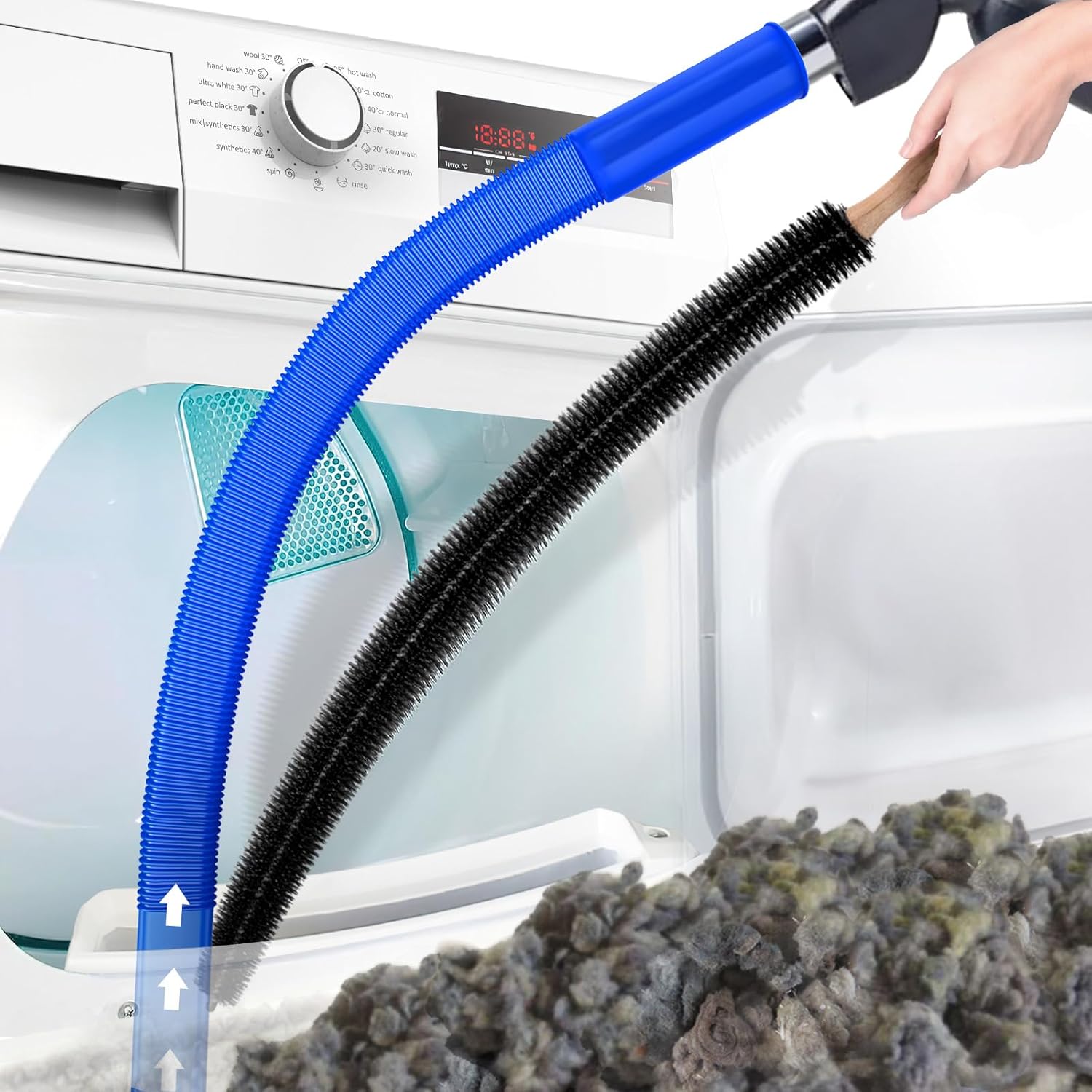 Flexible Dryer Vent Cleaner Brush 114cm Lint Removal Vacuum Attachment