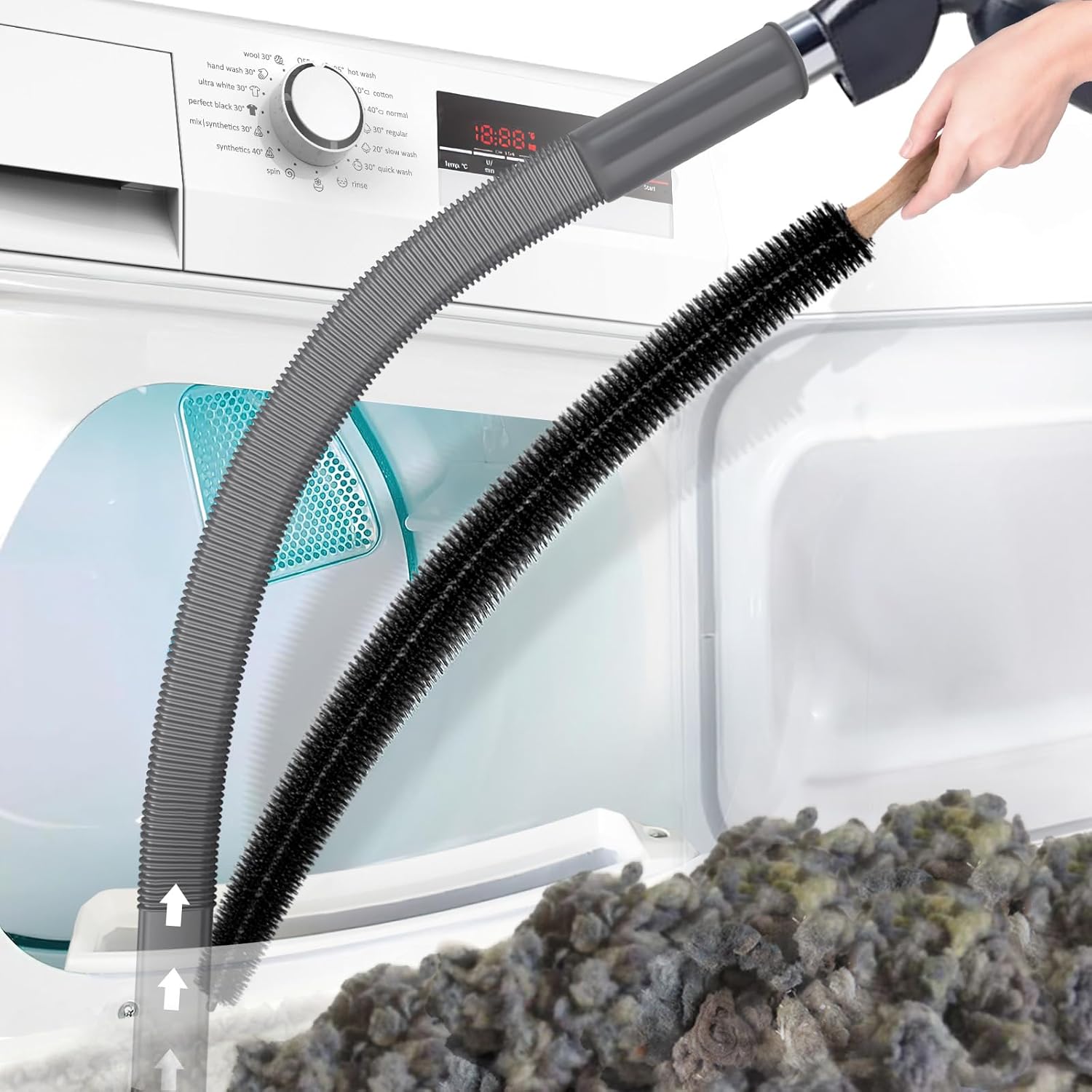 Flexible Dryer Vent Cleaner Brush 114cm Lint Removal Vacuum Attachment