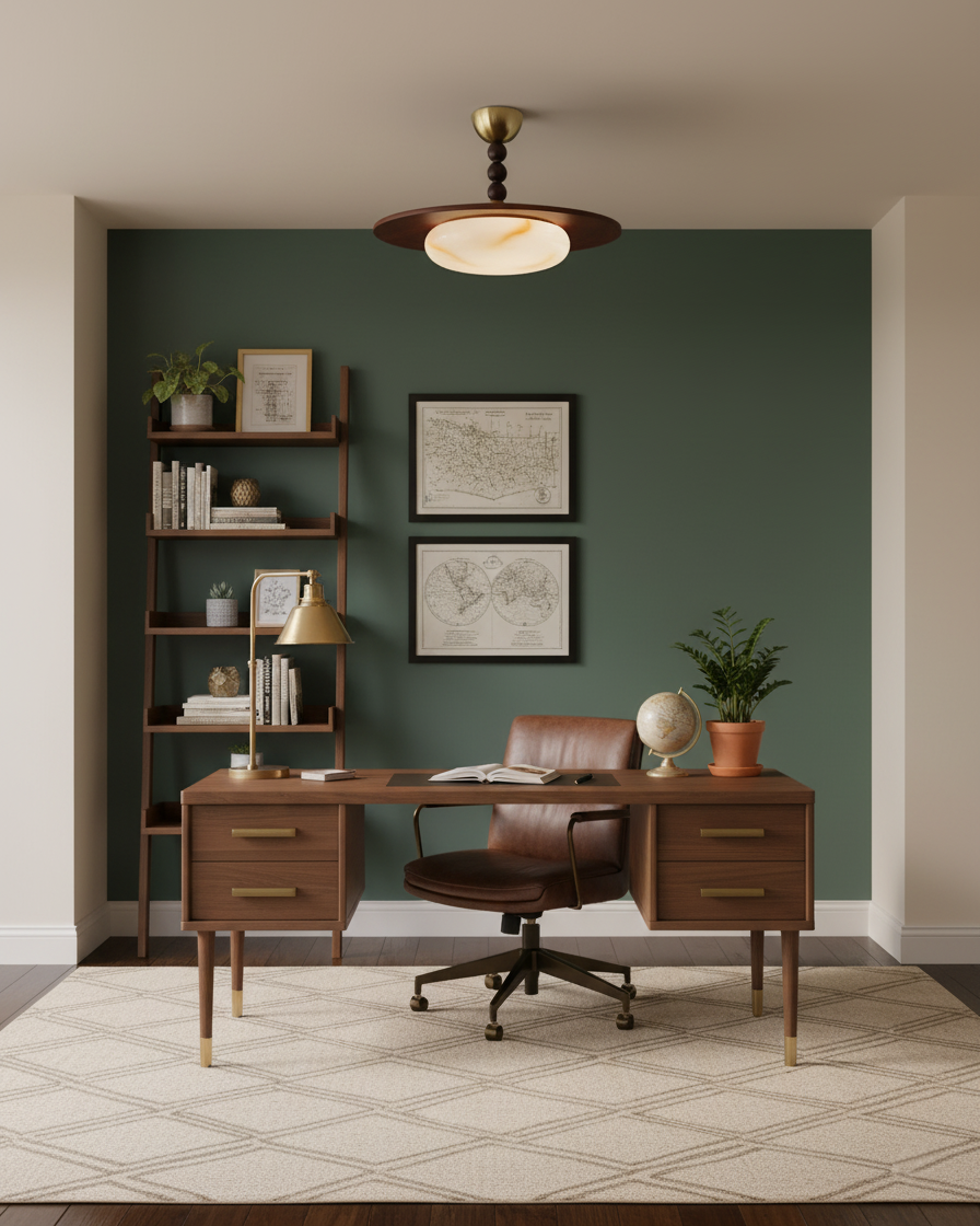 Woodlume | Walnut Flush Mount Ceiling Light with Alabaster Shade | Warm LED for Bedrooms