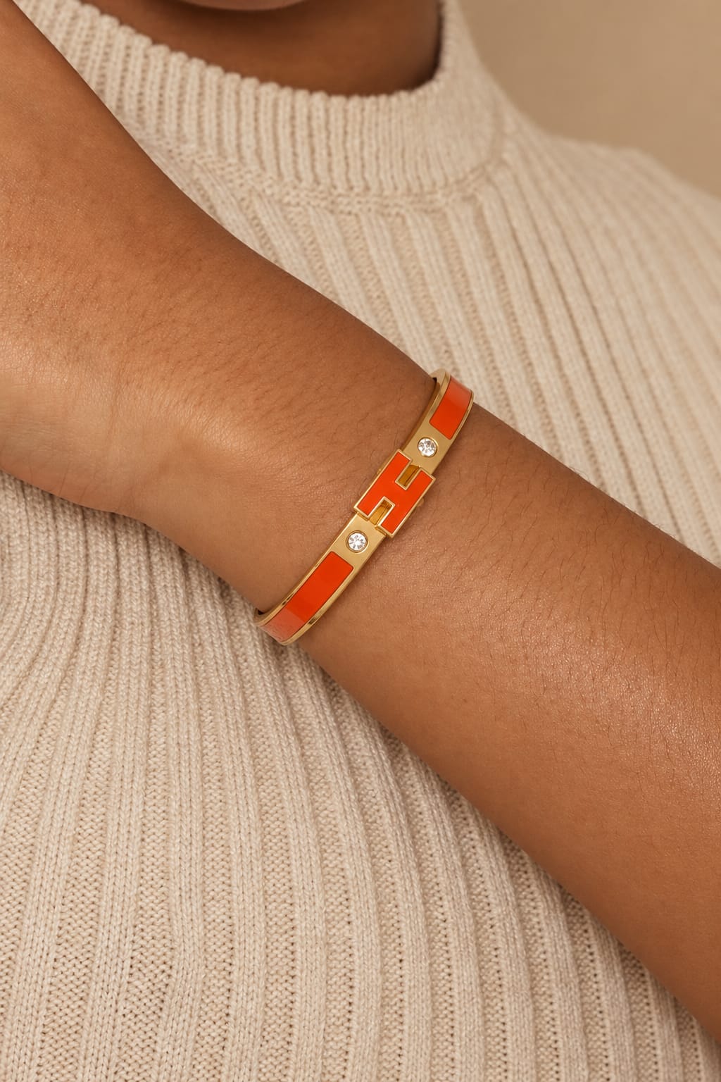18K Gold-Plated H Bracelet | Elegant Minimalist Design for Everyday Wear and Special Occasions