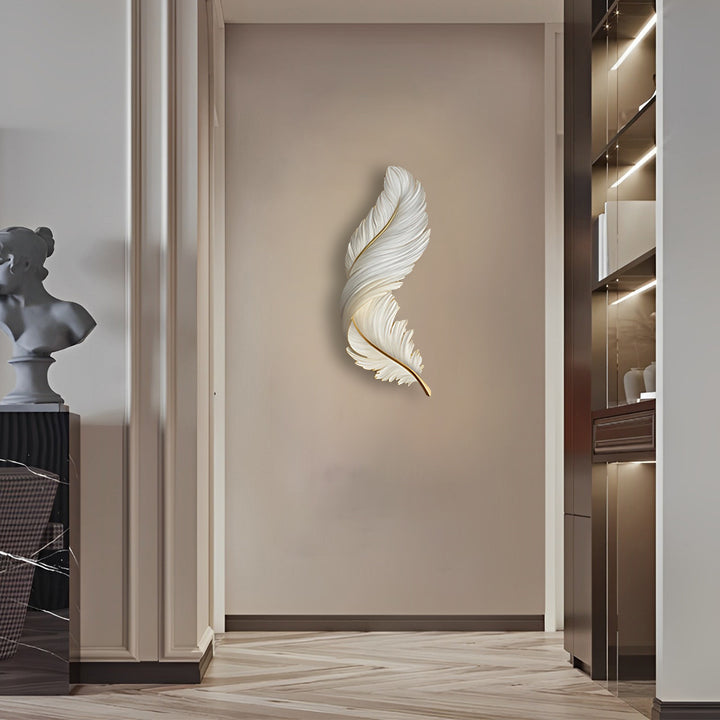 Feather LED Wall Art Lamp USB Remote Control Decorative Wall Light