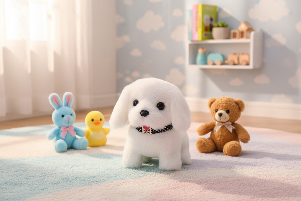 Interactive Plush Puppy Toy Walking Barking Electronic Dog for Kids