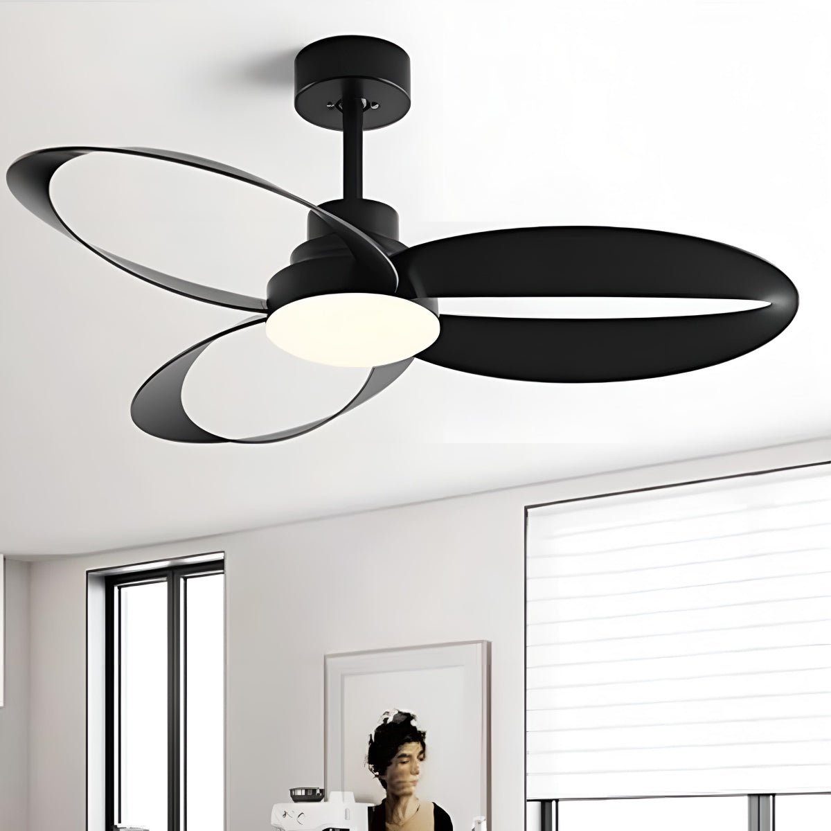 Modern Ceiling Fan Light 6-Speed DC LED 3CCT Remote