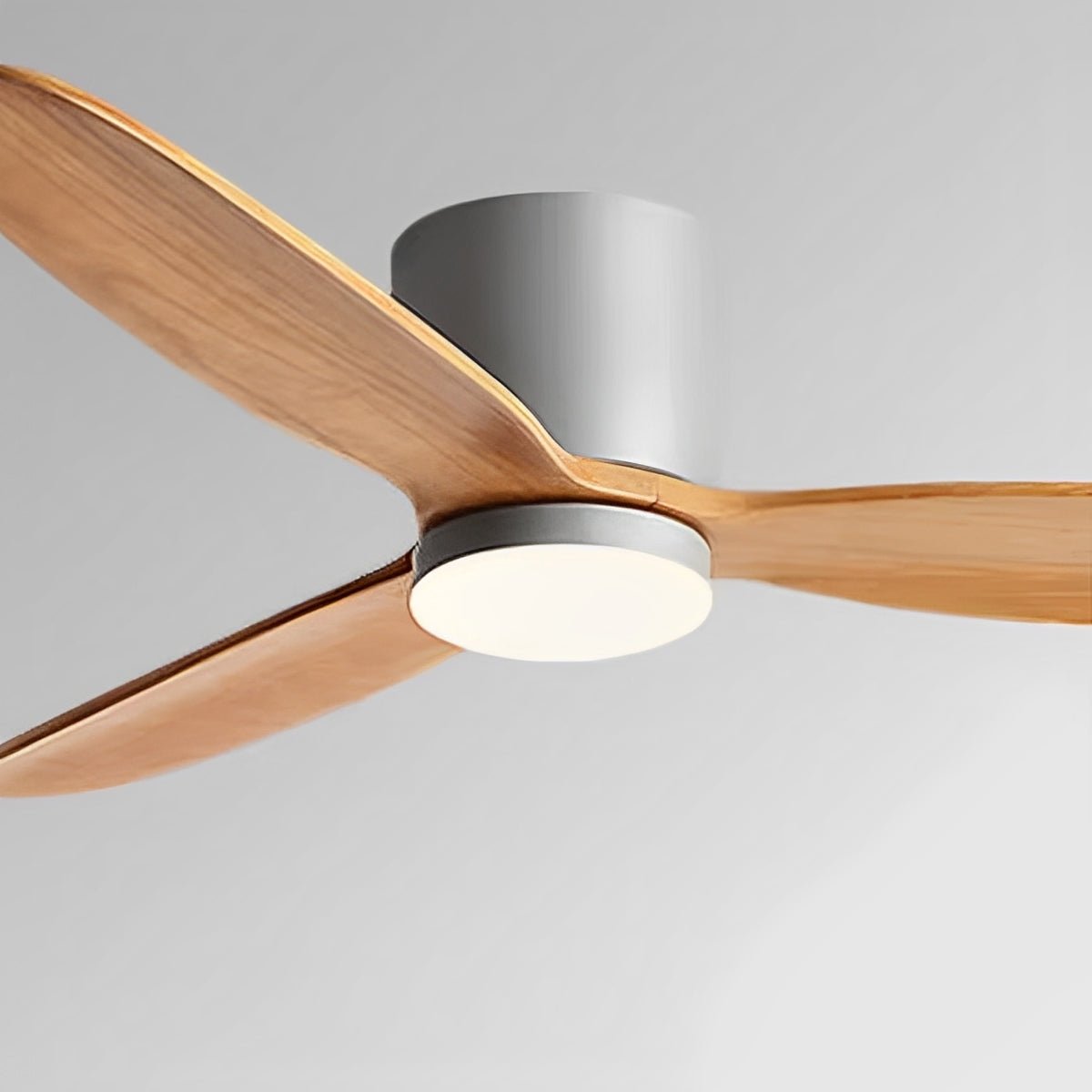 Modern Nordic Wood Ceiling Fan Light 6-Speed DC LED 3CCT
