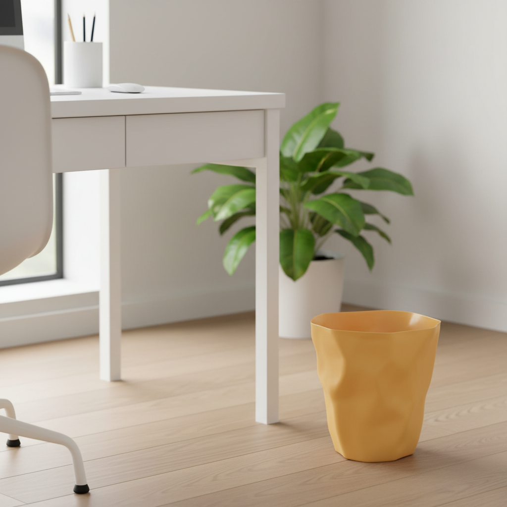 Nordic Minimalist Trash Can Modern Plastic Waste Bin for Bathroom Office