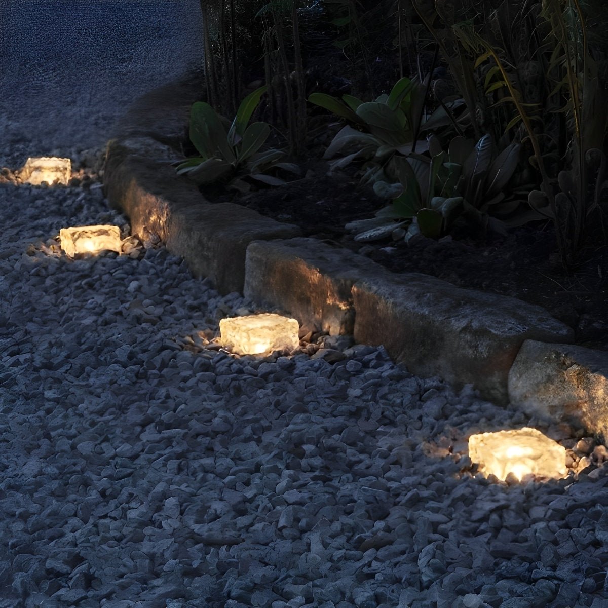 Solar LED Ice Brick Light Waterproof Garden Path Light