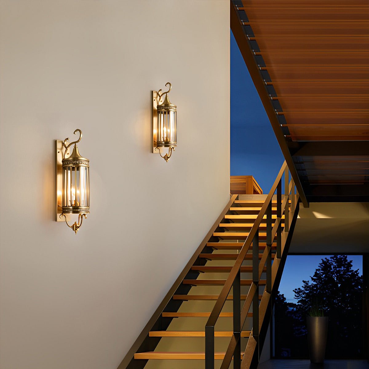 Vintage Outdoor Wall Sconce IP65 LED Copper Porch Light